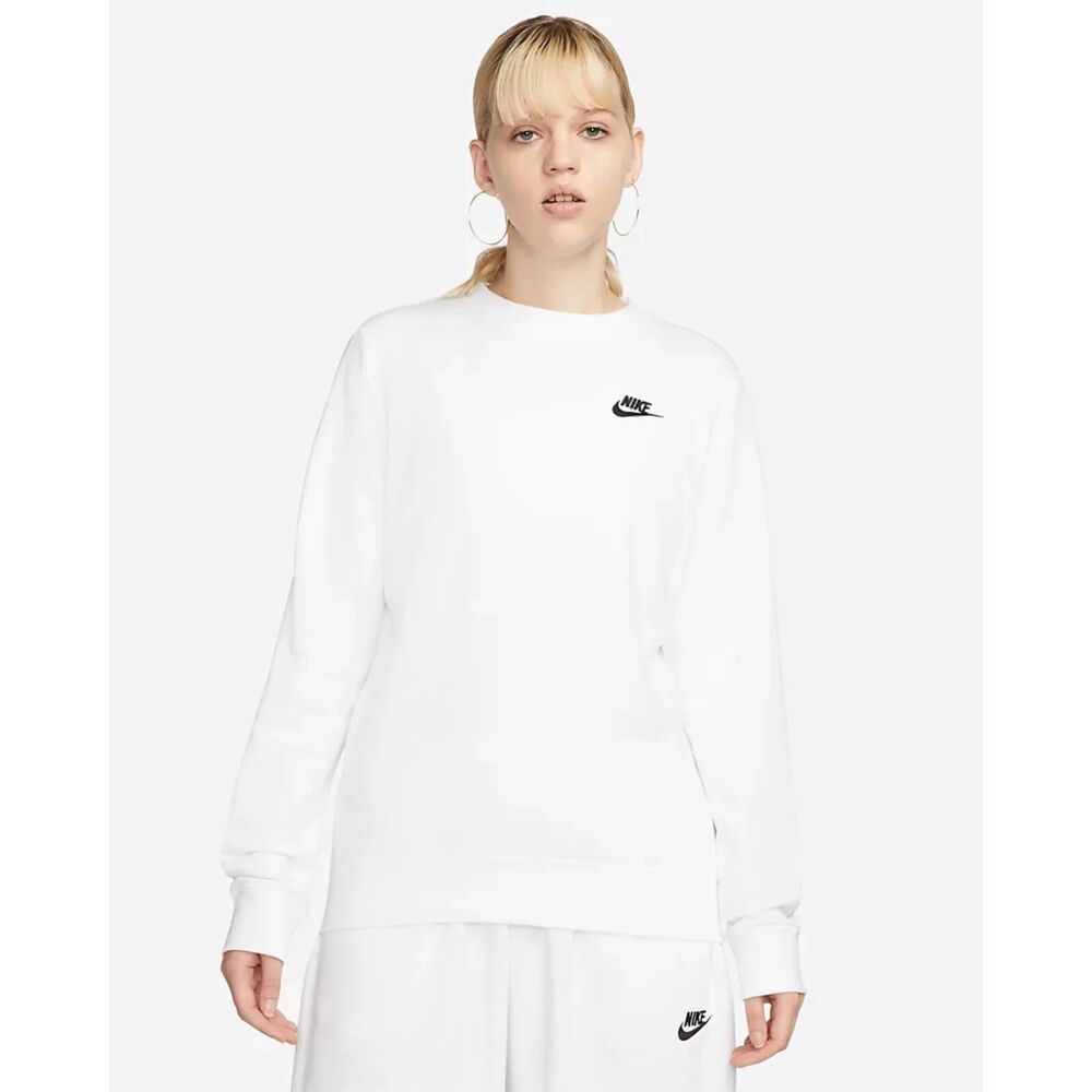 Nike Sportswear Club Fleece Women's Crew Neck Sweatshirt White DQ5473-100 Sz 2XL